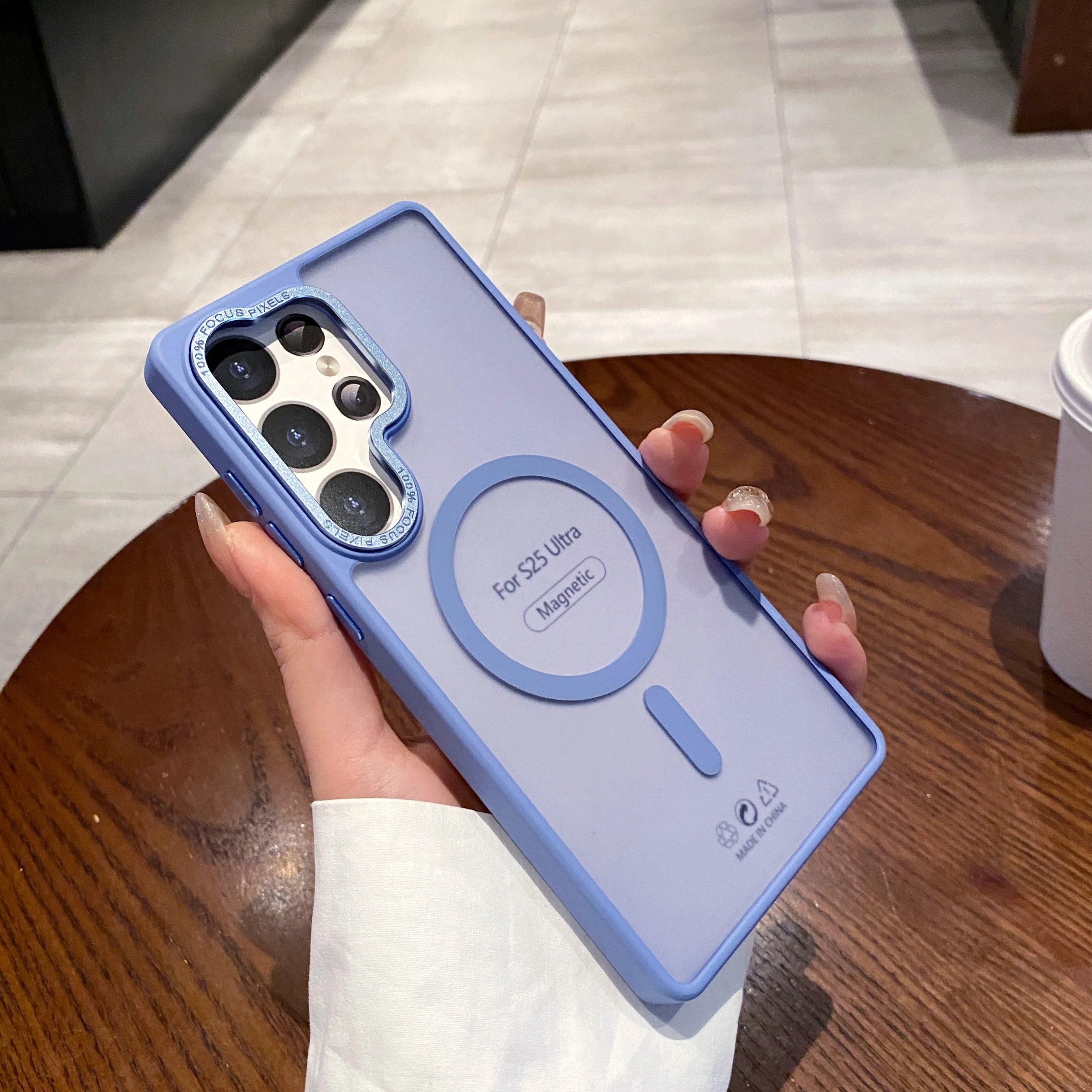 Matte Clear Magsafe Magnetic Wireless Charge Case for Samsung