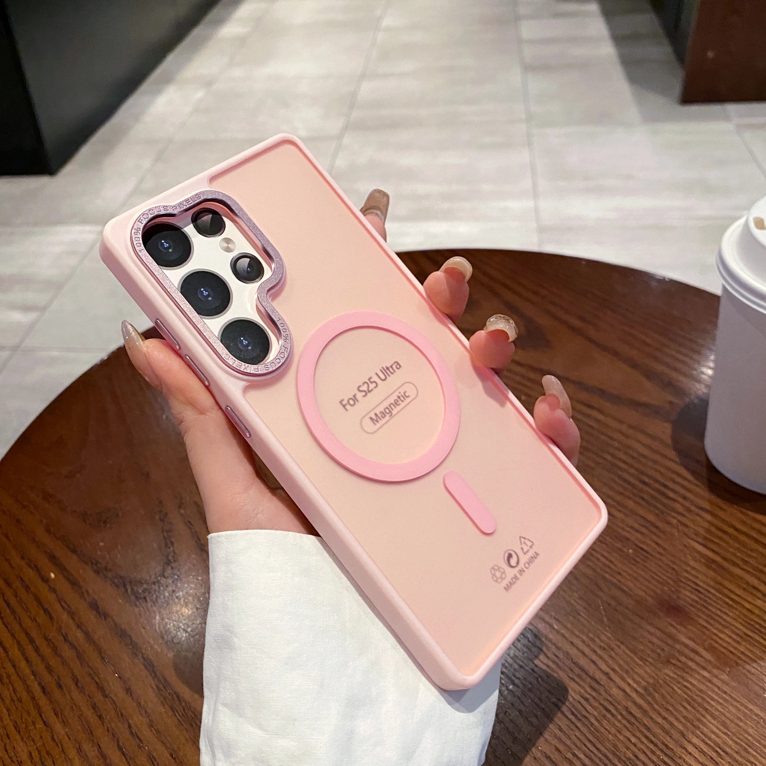 Matte Clear Magsafe Magnetic Wireless Charge Case for Samsung