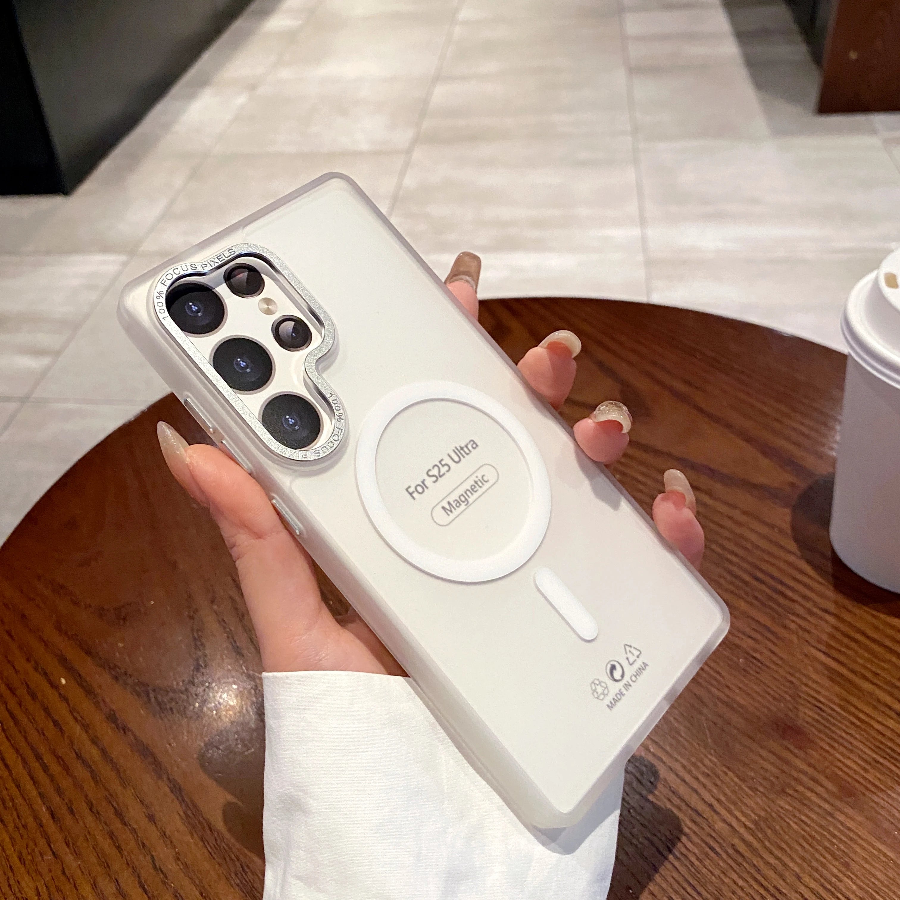 Matte Clear Magsafe Magnetic Wireless Charge Case for Samsung