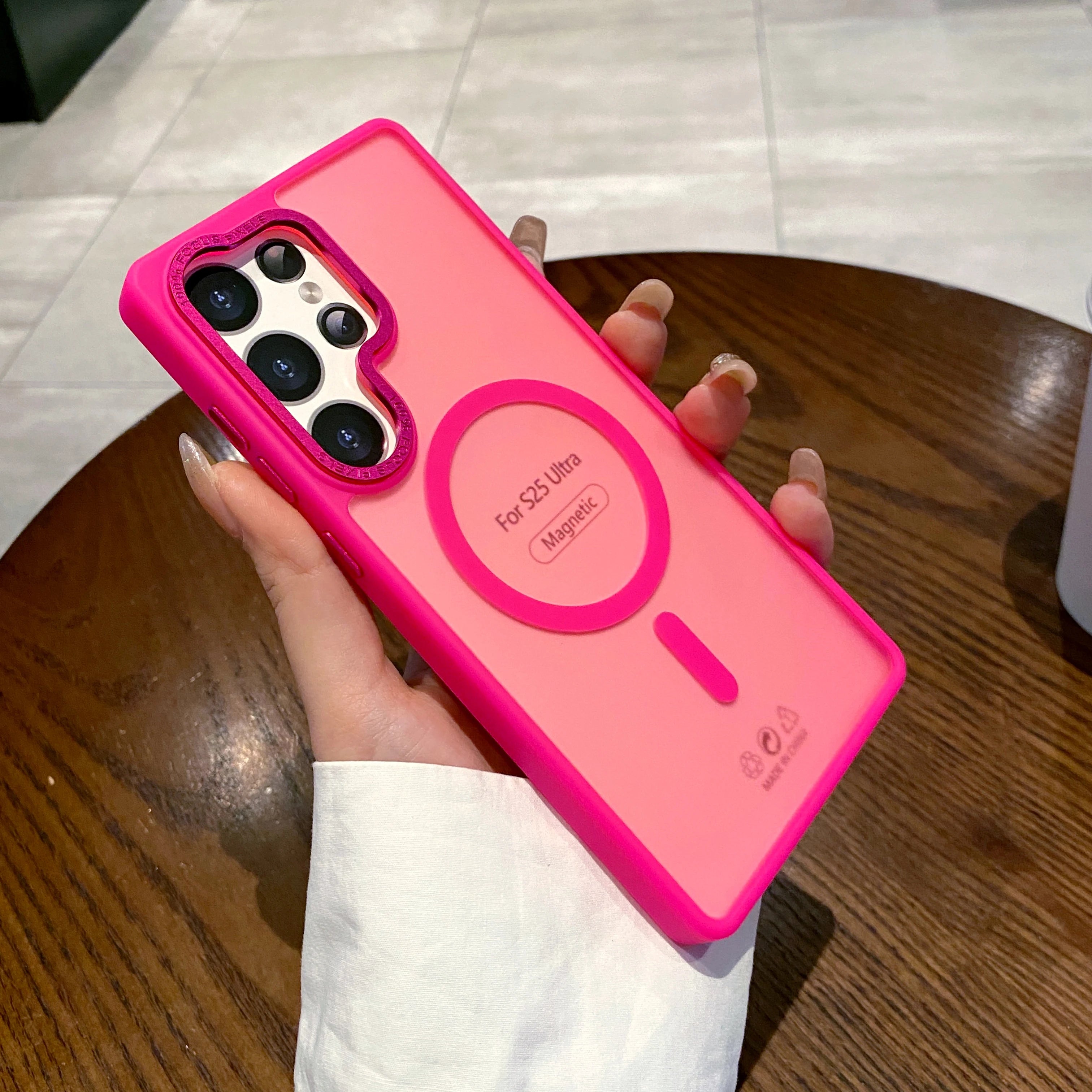 Matte Clear Magsafe Magnetic Wireless Charge Case for Samsung