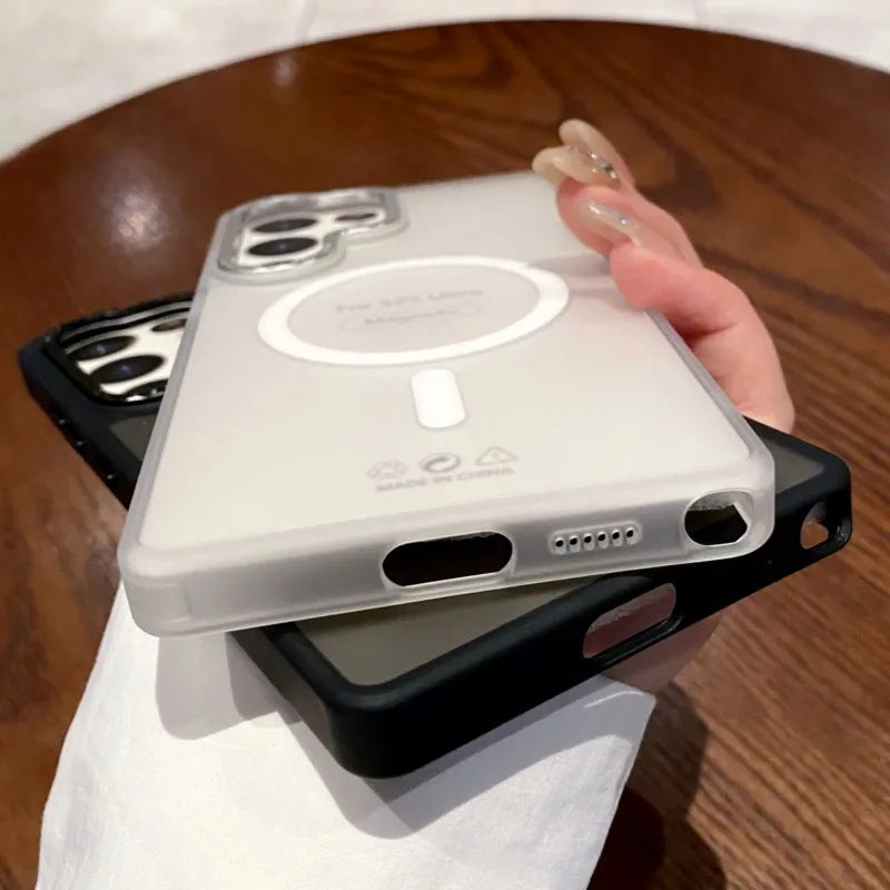 Matte Clear Magsafe Magnetic Wireless Charge Case for Samsung