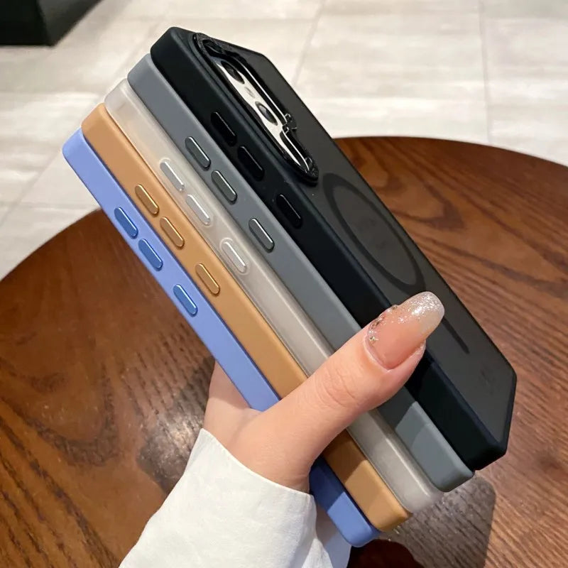 Matte Clear Magsafe Magnetic Wireless Charge Case for Samsung