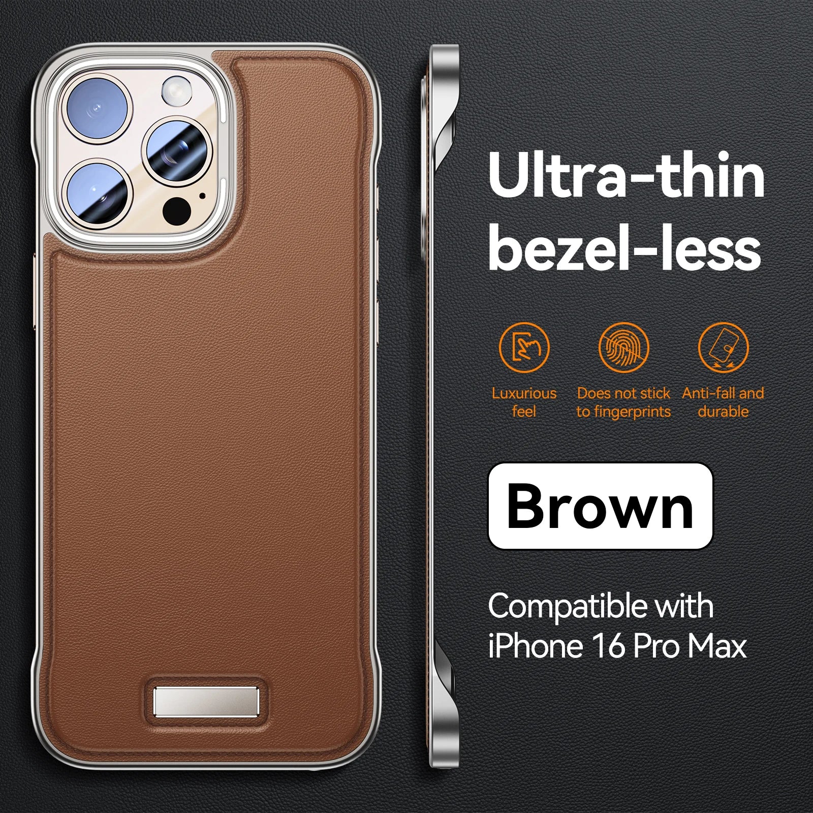 Luxury Shockproof No Borders Leather Case For iPhone