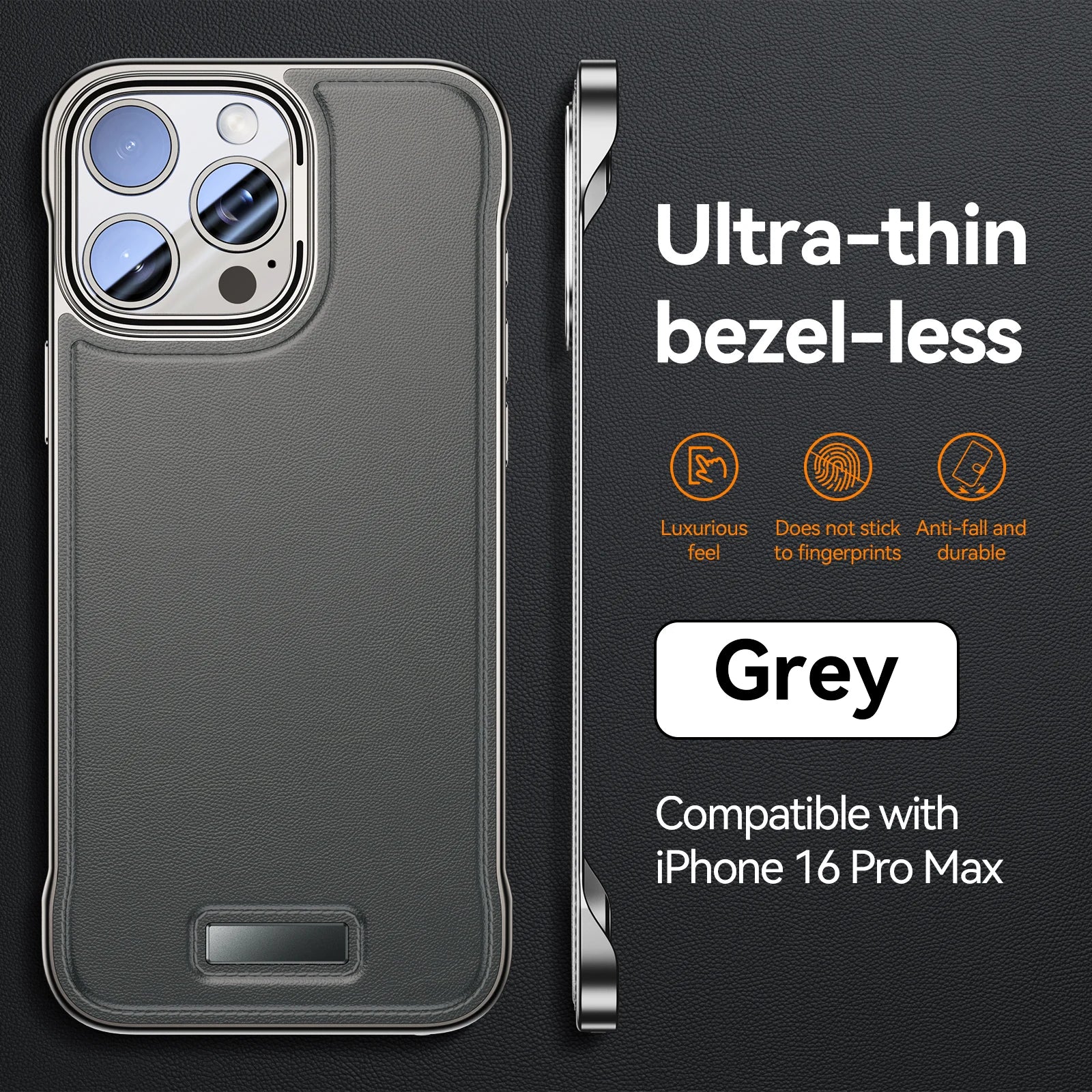 Luxury Shockproof No Borders Leather Case For iPhone