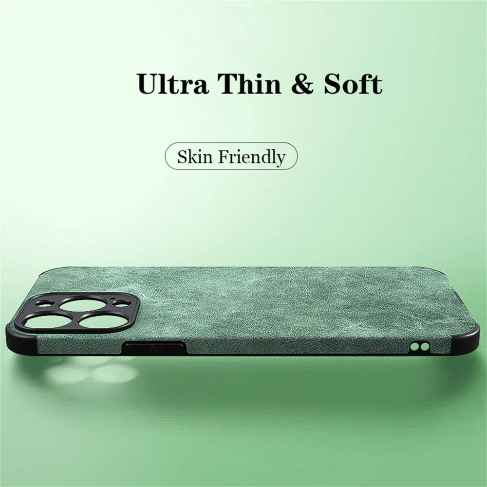 Luxury Shockproof Matte  Soft Fabric Vintage  Case for IPhone