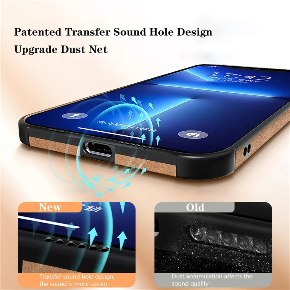 Luxury Shockproof Matte  Soft Fabric Vintage  Case for IPhone