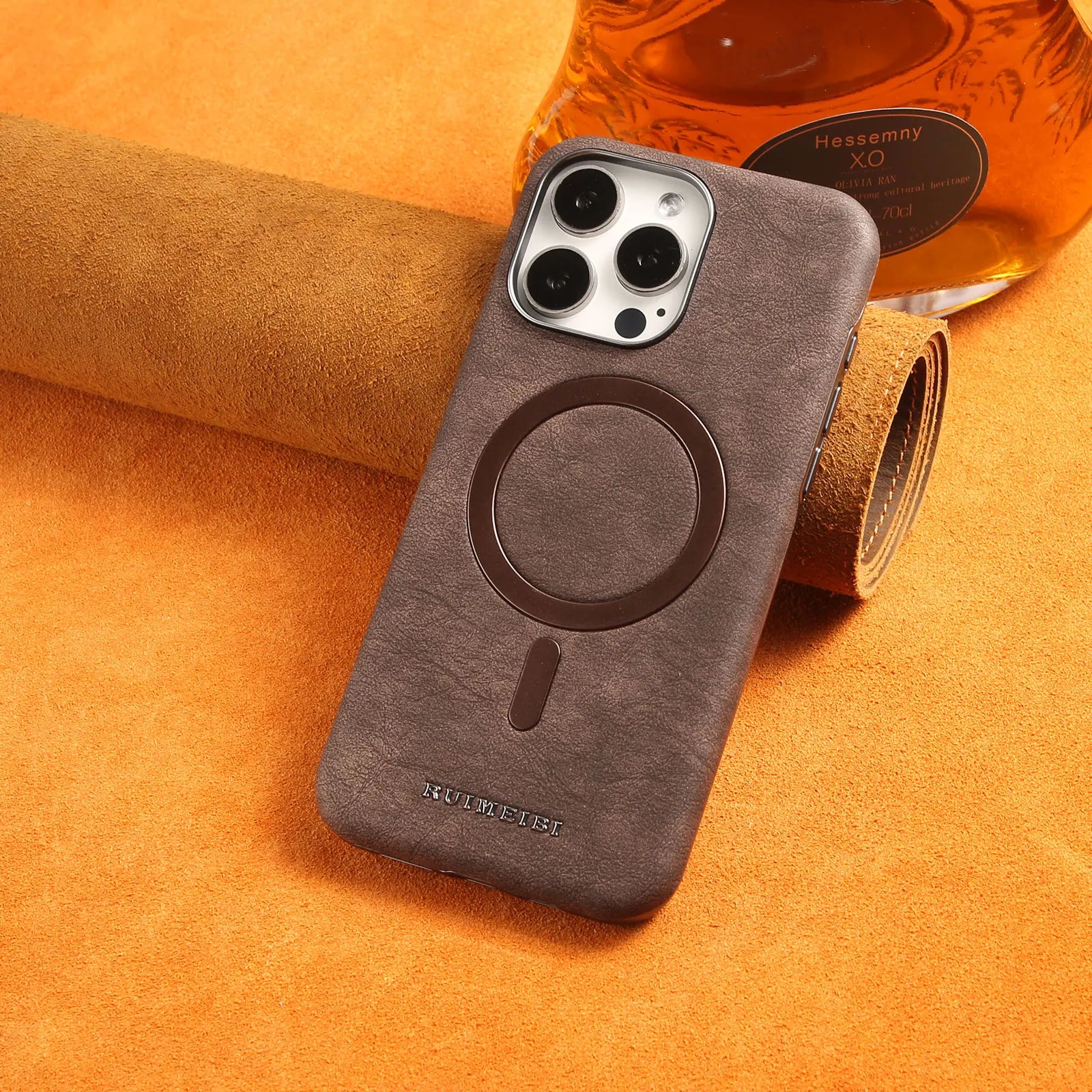 Matte electroplating magnetic half-cover case for iPhone