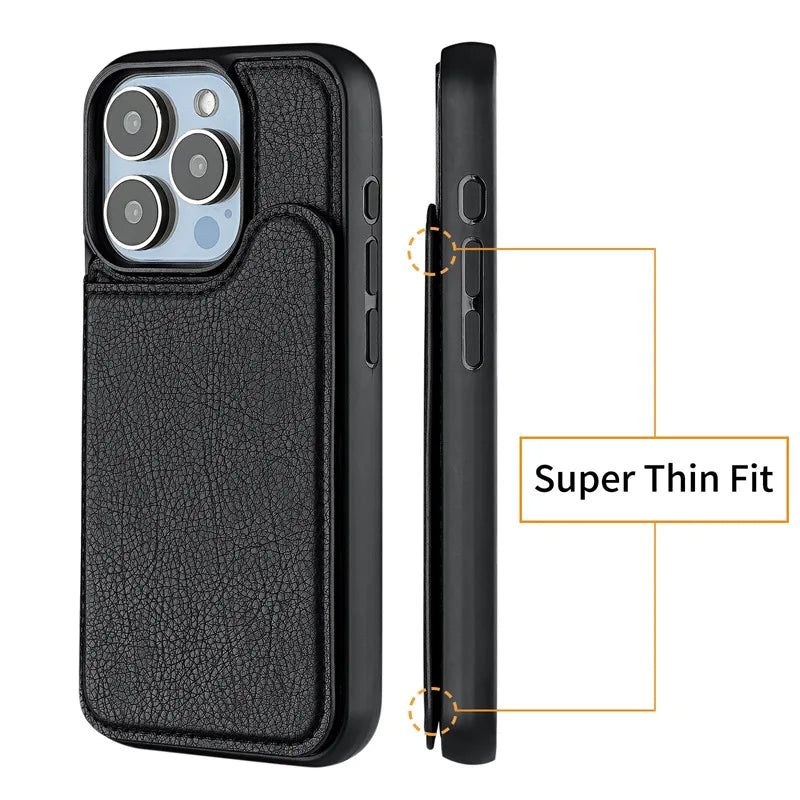 Magnetic Case with Integrated Stand & Card Slot, For iPhone 15/16/16Plus/16Pro, All-in-One Solution