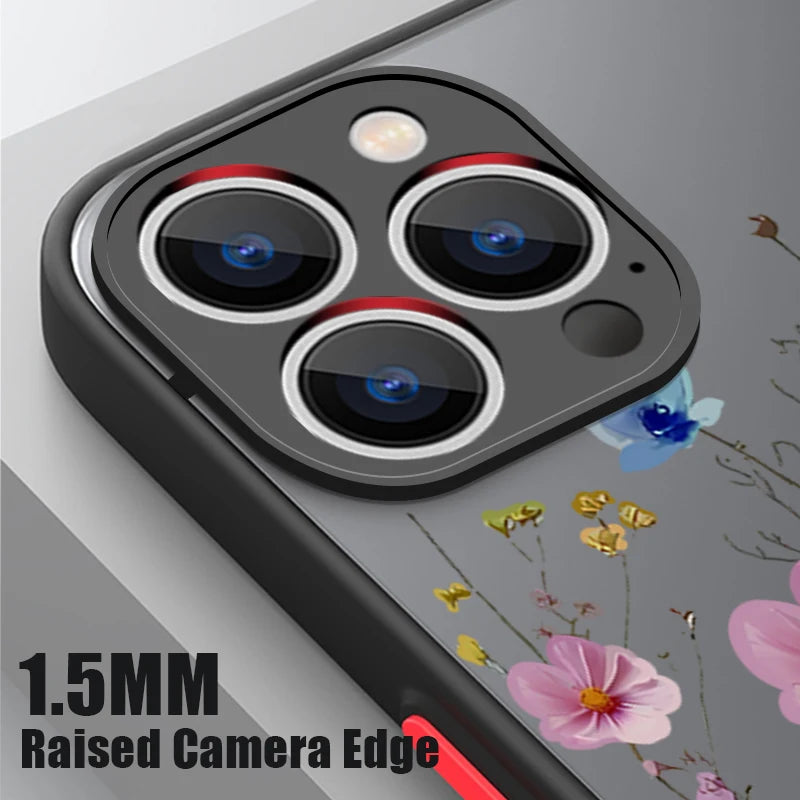 Magsafe Magnetic Colorful Flower Soft Edge Case For iPhone    