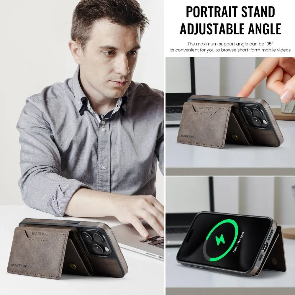 Magnetic Detachable 2-in-1 Wallet with Card Holder Phone Case for IPhone