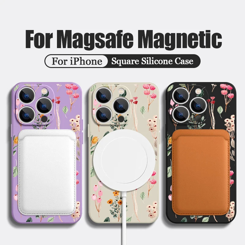 Magsafe Magnetic Flowers Case For iPhone