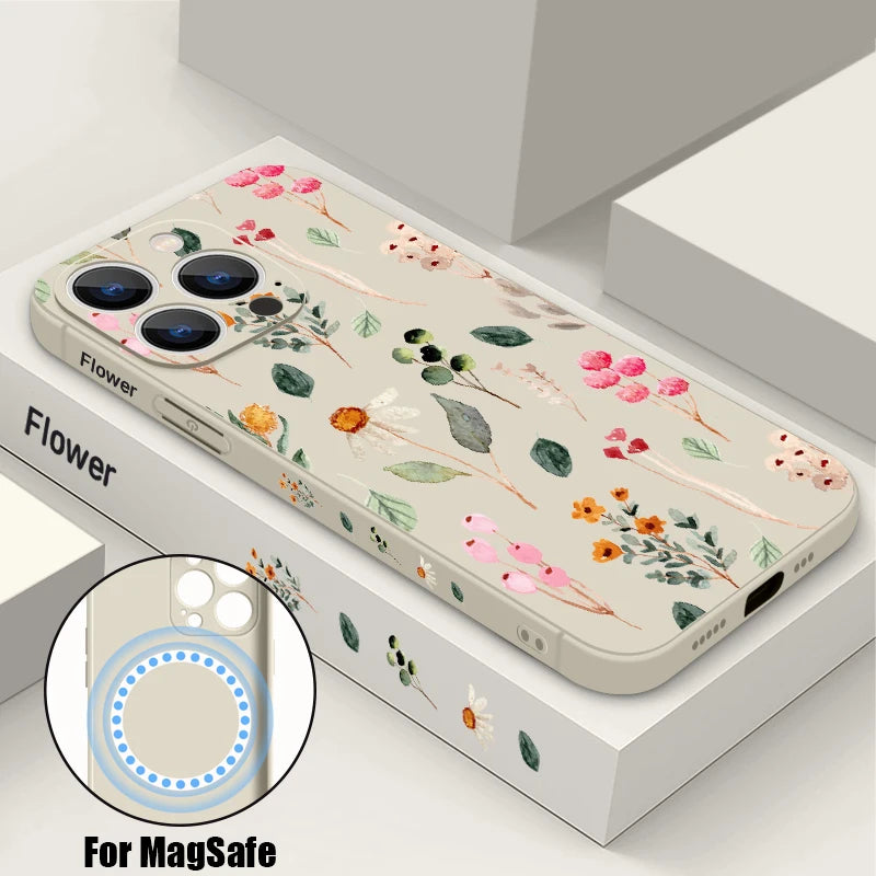 Magsafe Magnetic Flowers Case For iPhone