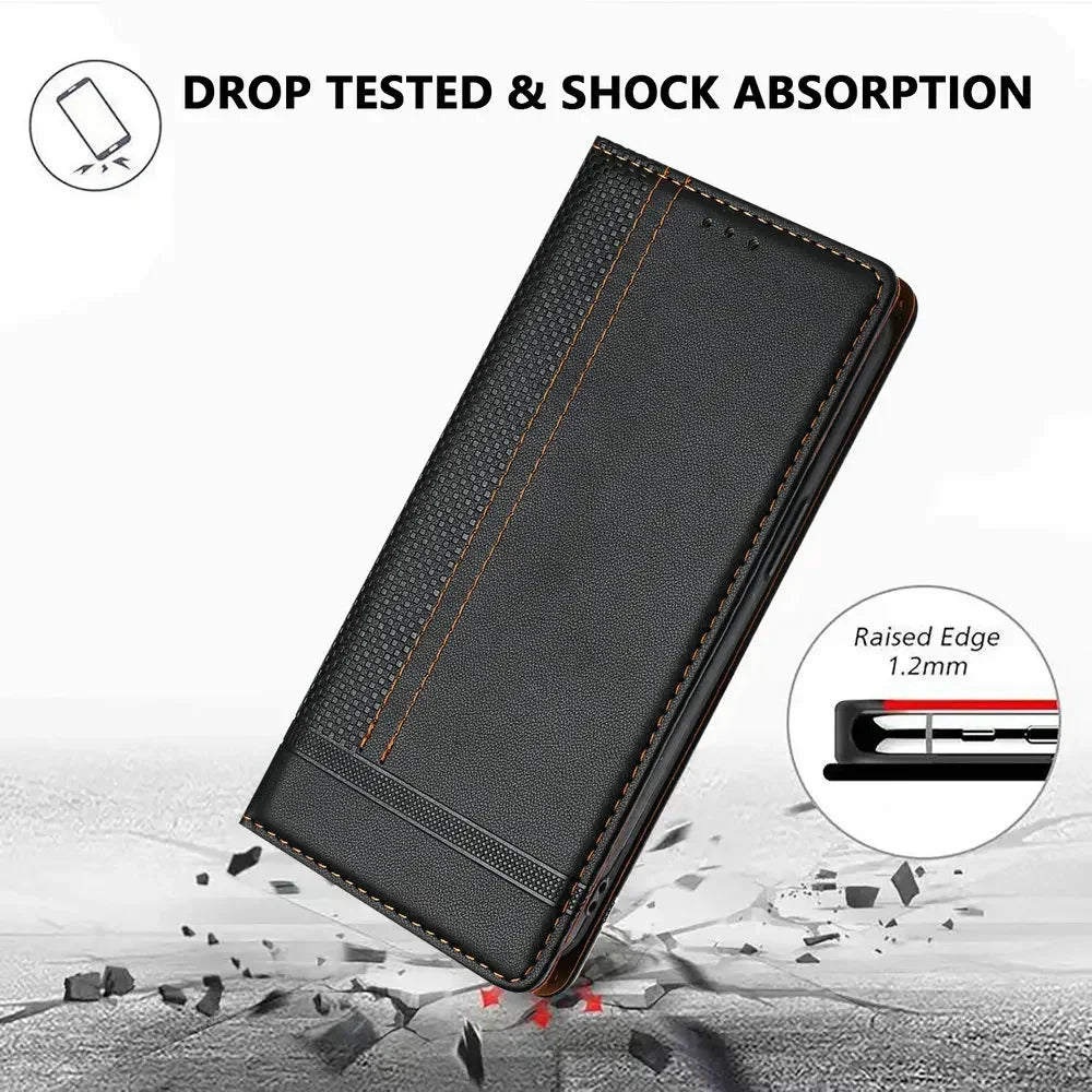 Magnetic Leather Flip Wallet Case for Samsung