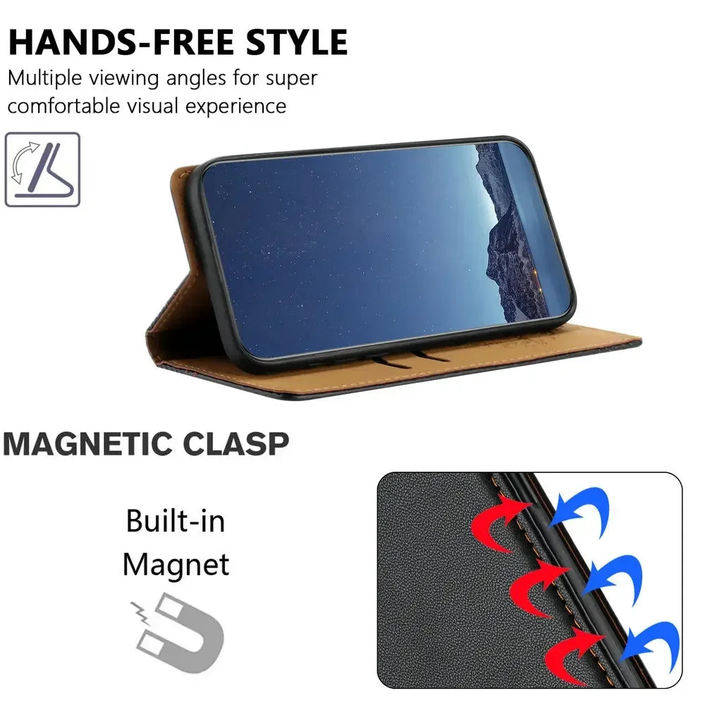 Magnetic Leather Flip Wallet Case for Samsung