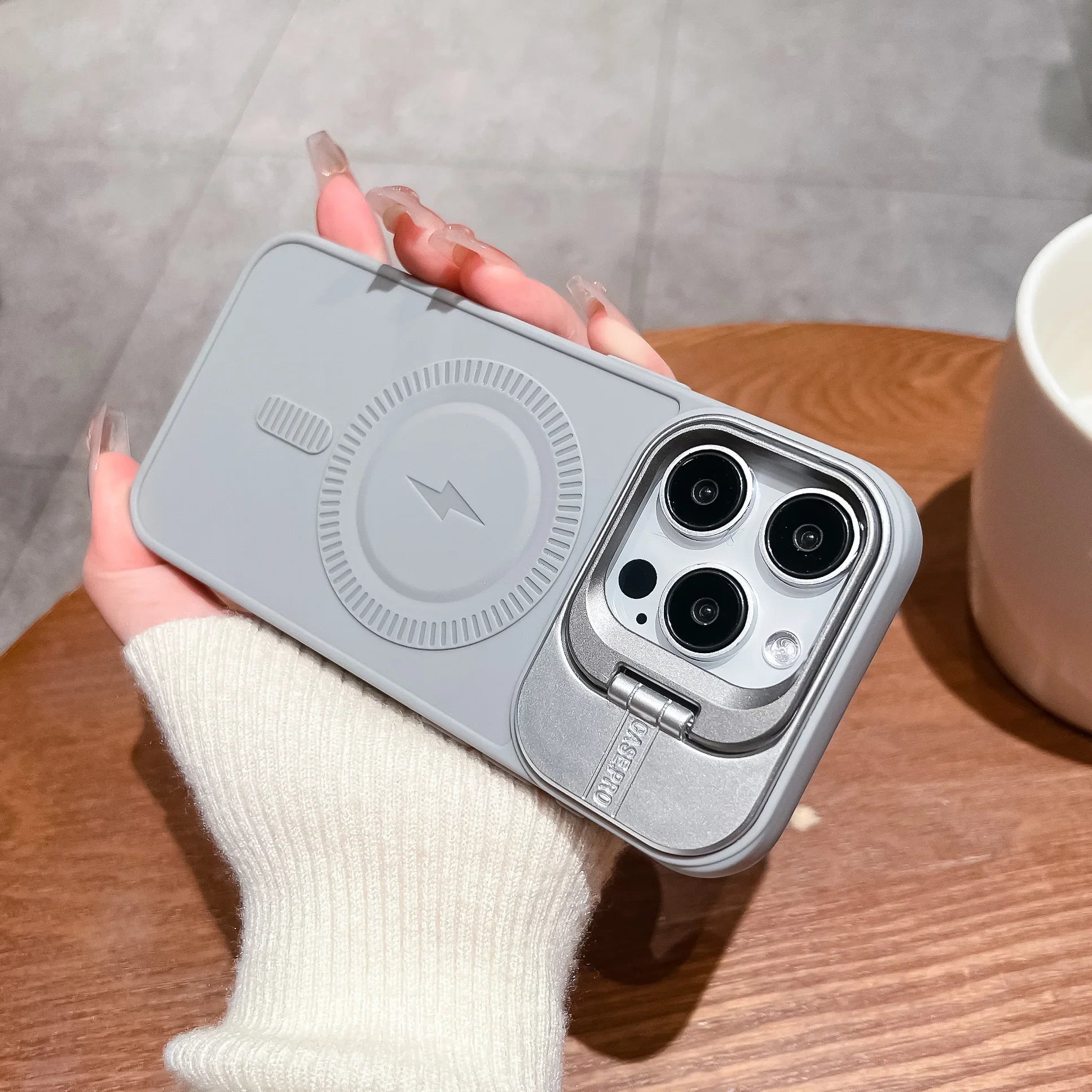 Frosted Magsafe Magnetic Lens Holder Case For iPhone