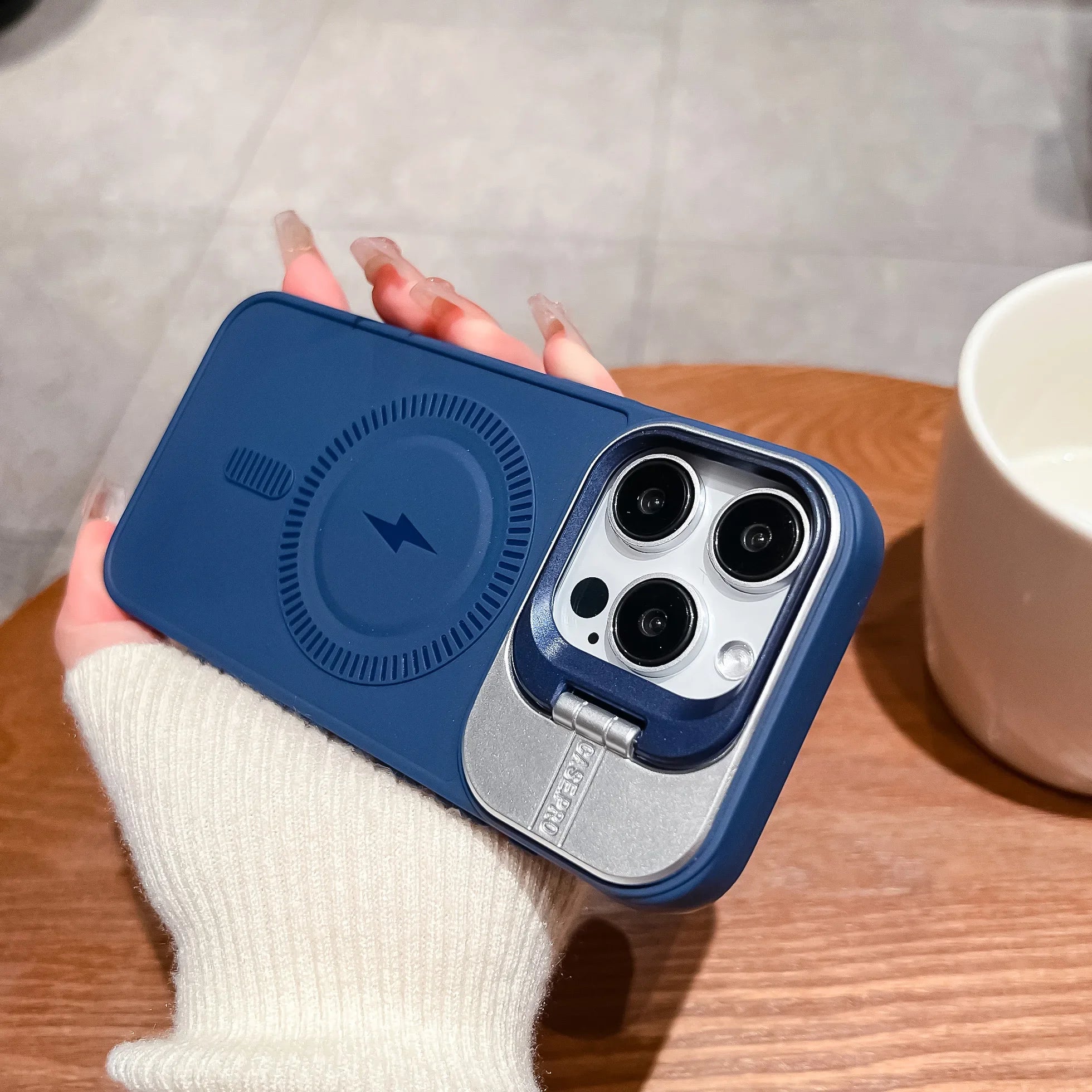 Frosted Magsafe Magnetic Lens Holder Case For iPhone