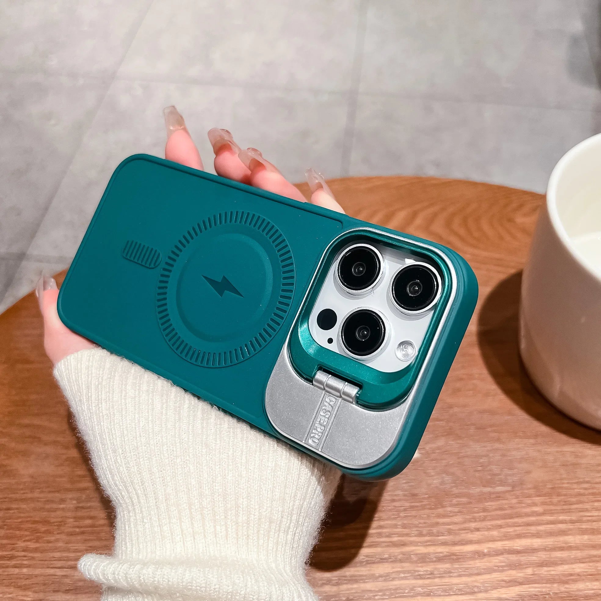 Frosted Magsafe Magnetic Lens Holder Case For iPhone