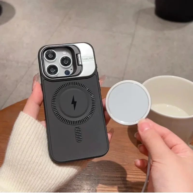 Frosted Magsafe Magnetic Lens Holder Case For iPhone