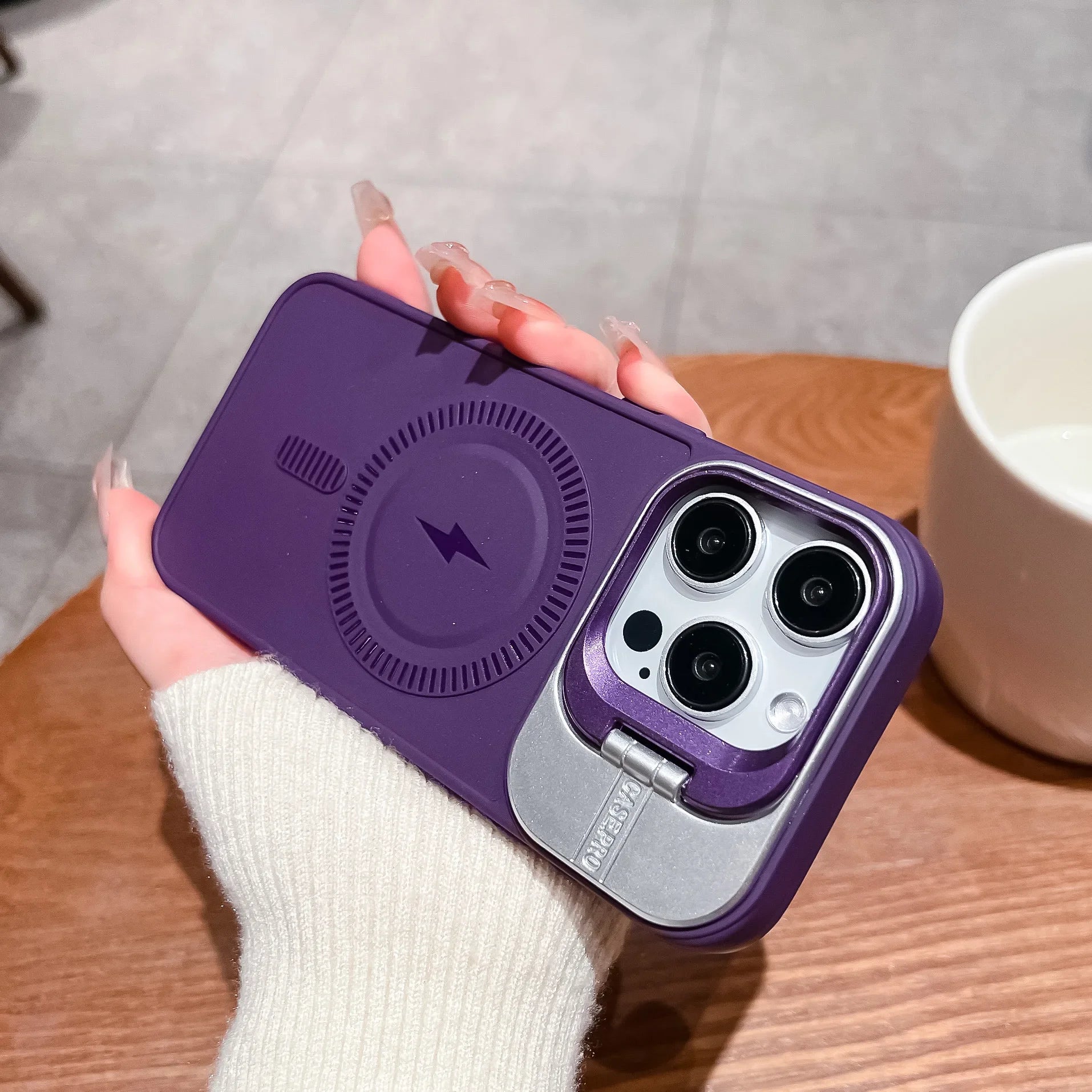 Frosted Magsafe Magnetic Lens Holder Case For iPhone