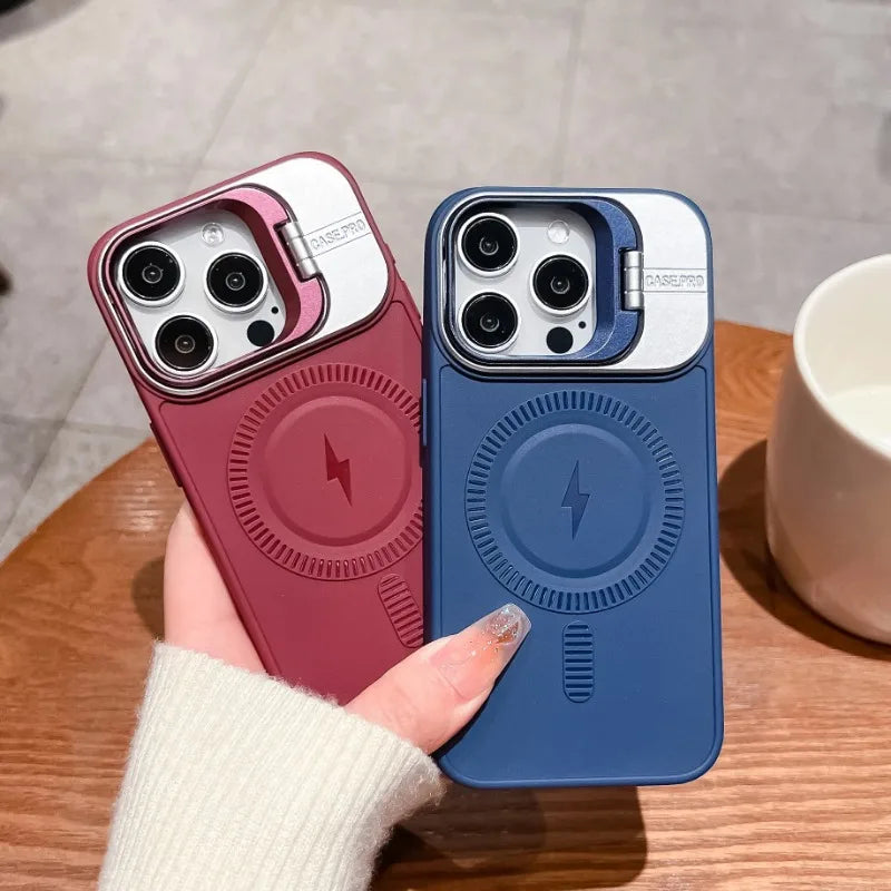 Frosted Magsafe Magnetic Lens Holder Case For iPhone