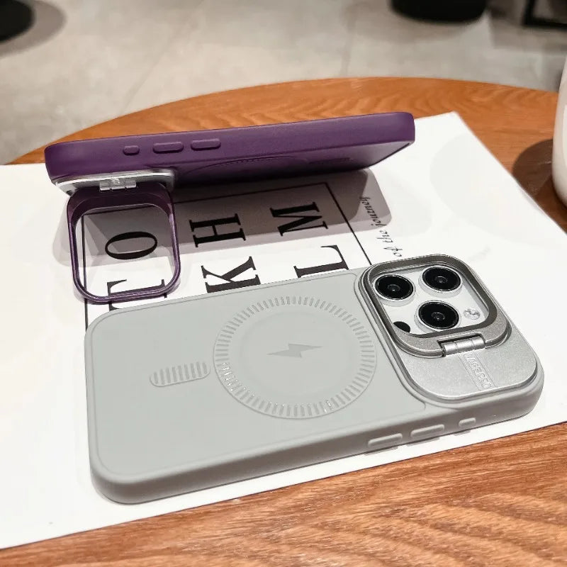 Frosted Magsafe Magnetic Lens Holder Case For iPhone