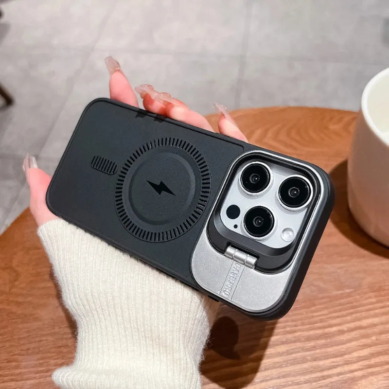 Frosted Magsafe Magnetic Lens Holder Case For iPhone