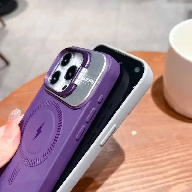 Frosted Magsafe Magnetic Lens Holder Case For iPhone