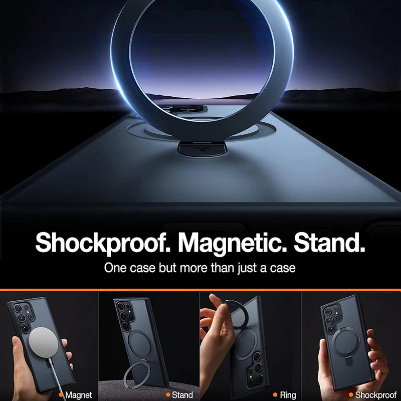 Magsafe Magnetic Kickstand Matte Translucent Case for Samsung