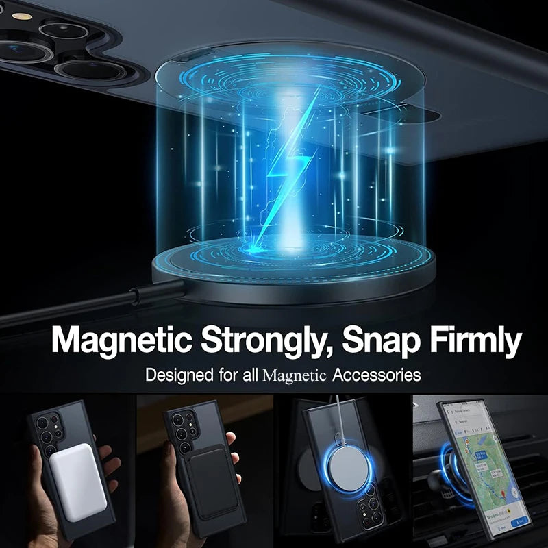 Magsafe Magnetic Kickstand Matte Translucent Case for Samsung