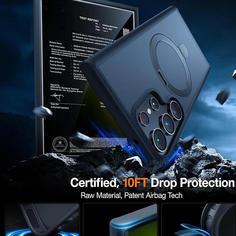 Magsafe Magnetic Kickstand Matte Translucent Case for Samsung