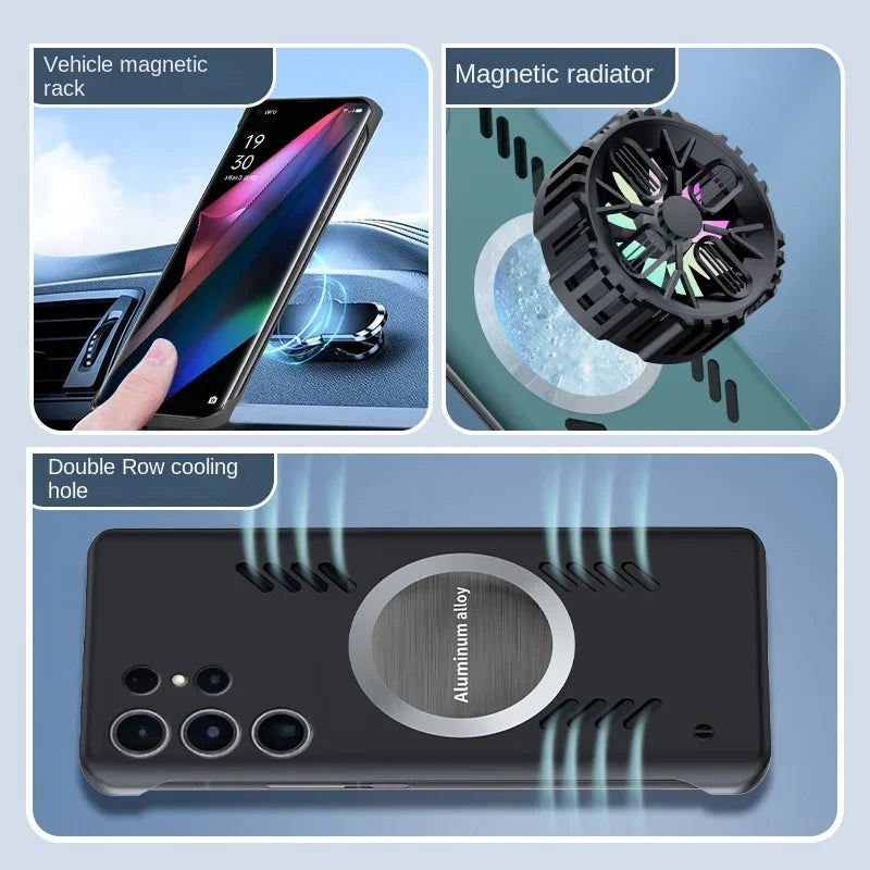 Car Magnetic Cooling Frameless  Case for Samsung
