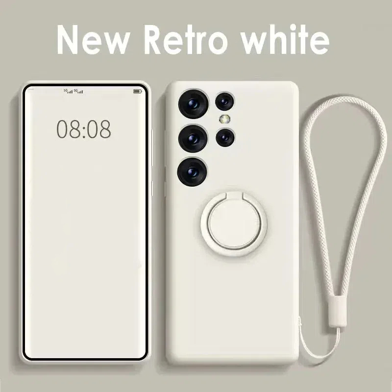 Magnetic Ring Holder and Strap Silicone Case for Samsung