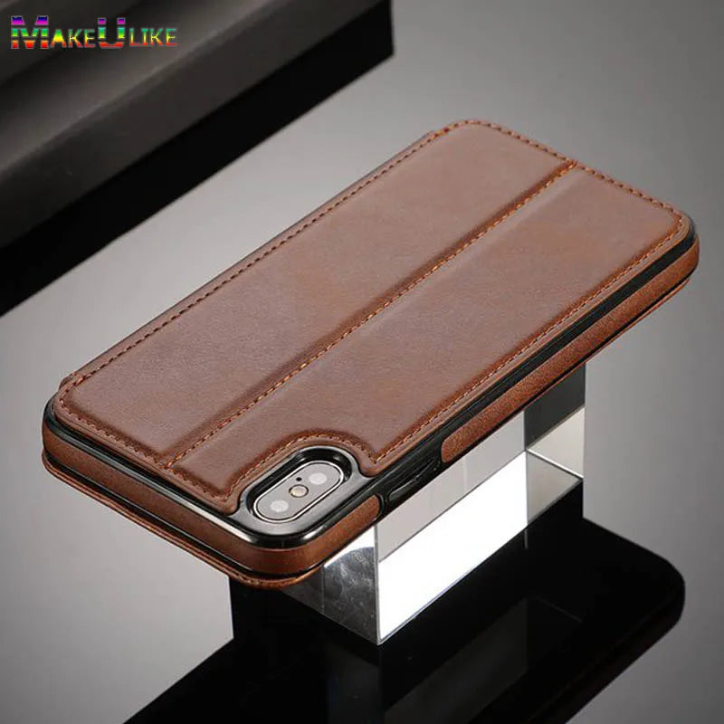 Magnetic Wallet  Card Holder Leather Flip  Case for iPhone