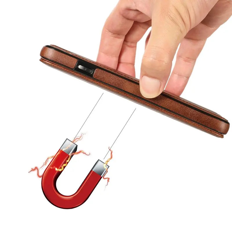 Magnetic Wallet  Card Holder Leather Flip  Case for iPhone