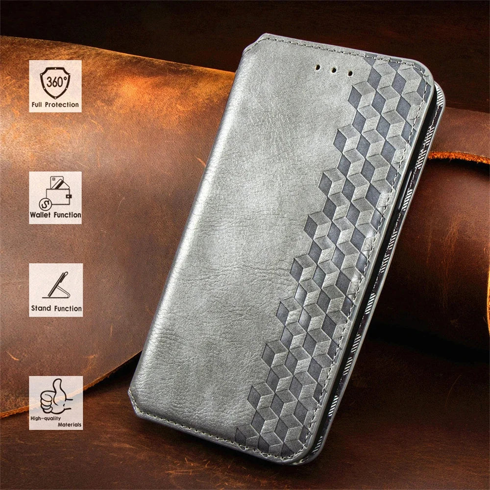Magnetic Wallet  Card Slots Flip Leather Case For iPhone