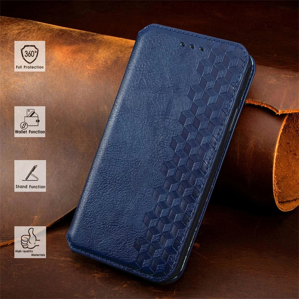 Magnetic Wallet  Card Slots Flip Leather Case For iPhone