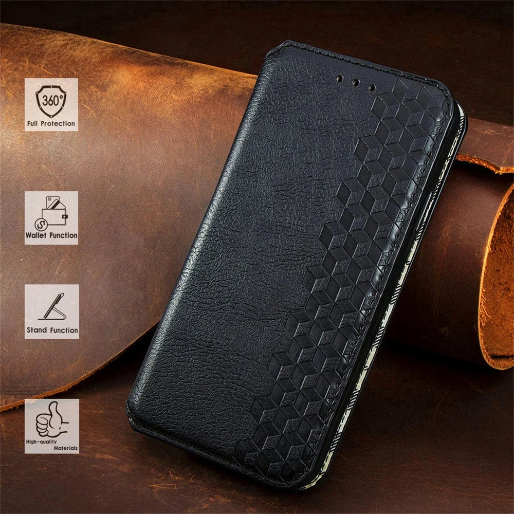 Magnetic Wallet  Card Slots Flip Leather Case For iPhone