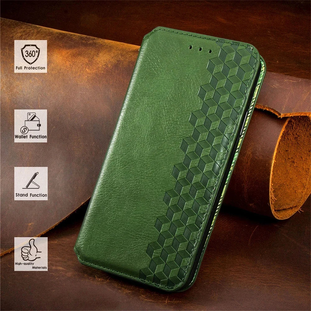 Magnetic Wallet  Card Slots Flip Leather Case For iPhone