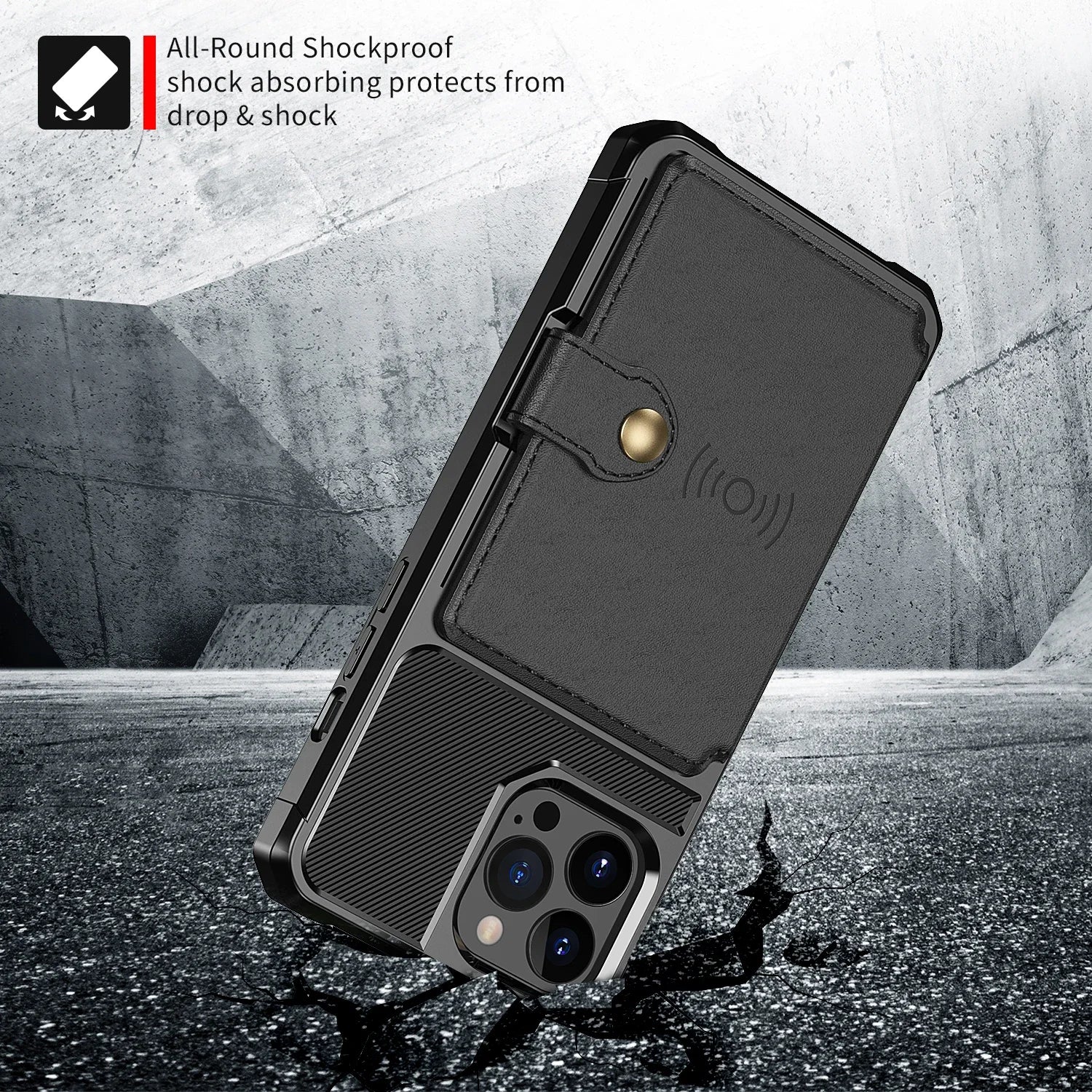 Anti Drop Cards Slot Magnetic Wallet Leather Case for IPhone