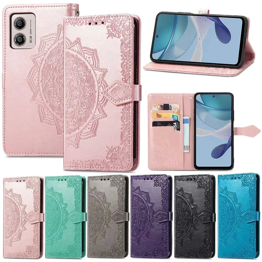 Mandala Flip Case For iPhone 16 Pro Max 15 Pro 14 Plus 13 12 Leather Wallet Back Cover