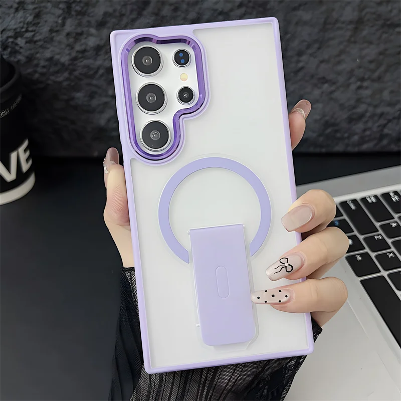 Matte Magsafe Magnetic Holder Stand Shockproof Case For Samsung