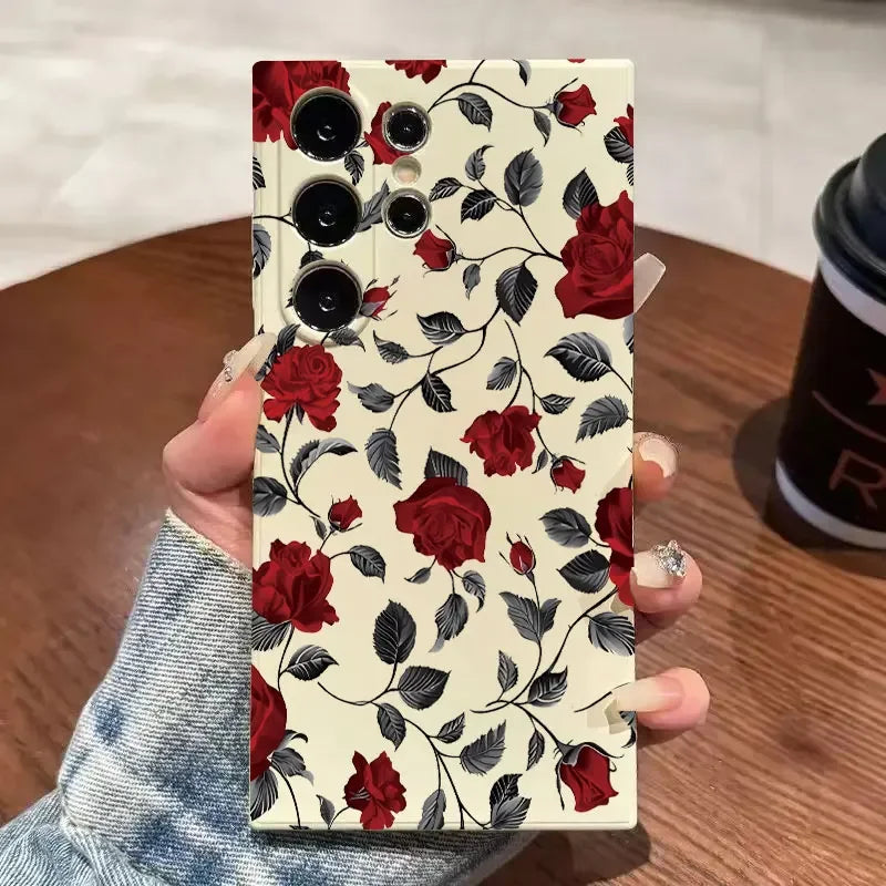 New Retro Fashion Rose Case For Samsung