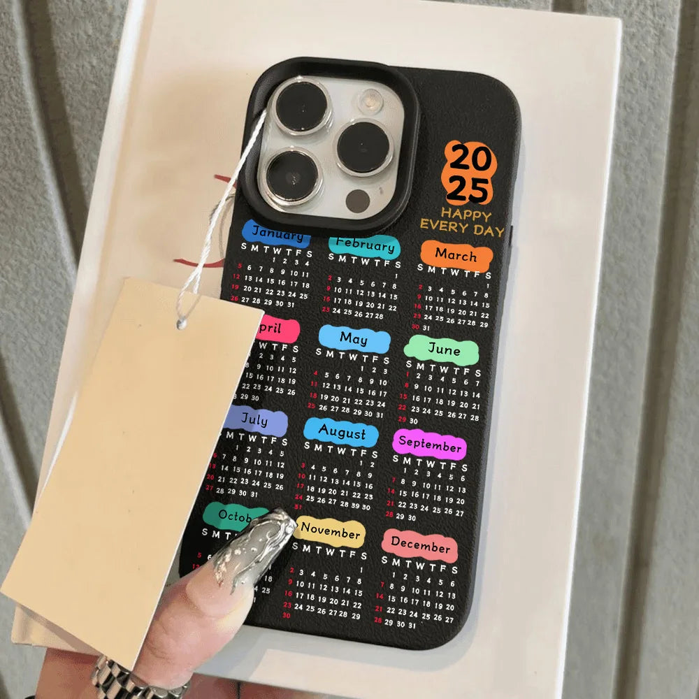 New Year Calendar Pattern Silicone Case For iPhone