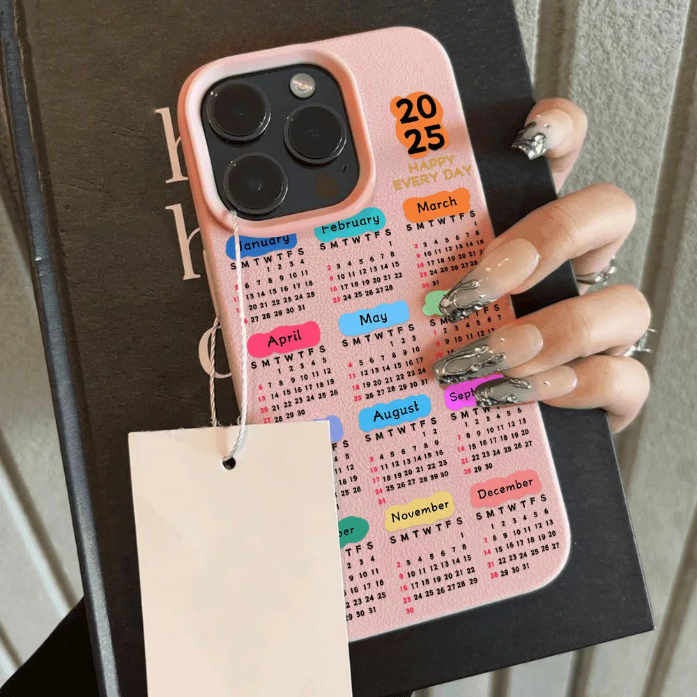 New Year Calendar Pattern Silicone Case For iPhone