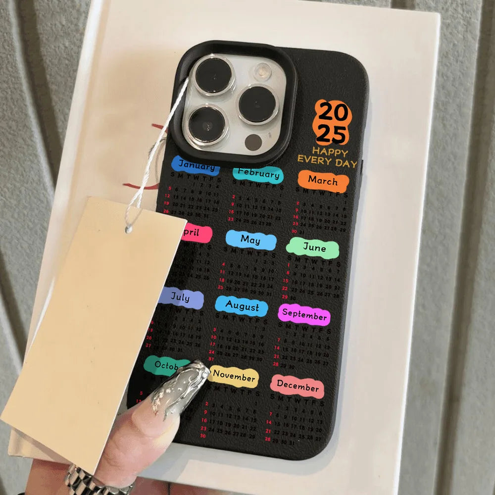 New Year Calendar Pattern Silicone Case For iPhone