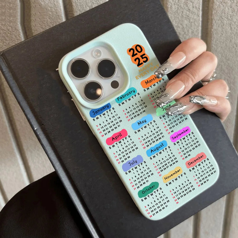 New Year Calendar Pattern Silicone Case For iPhone