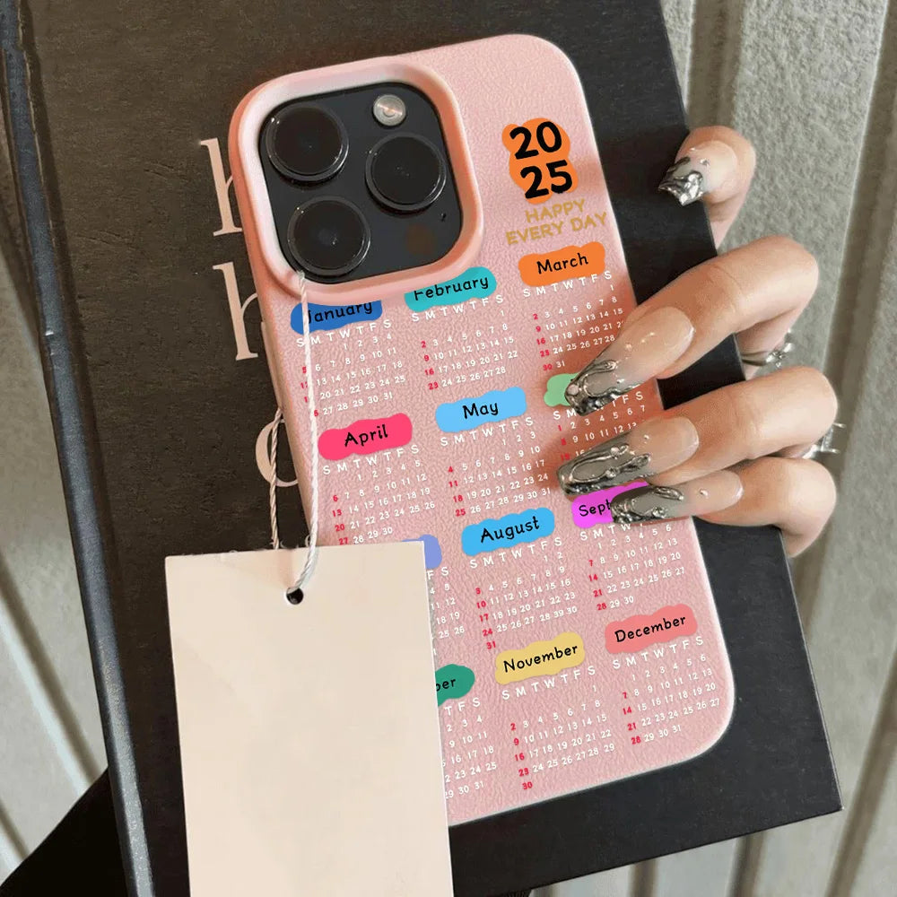 New Year Calendar Pattern Silicone Case For iPhone