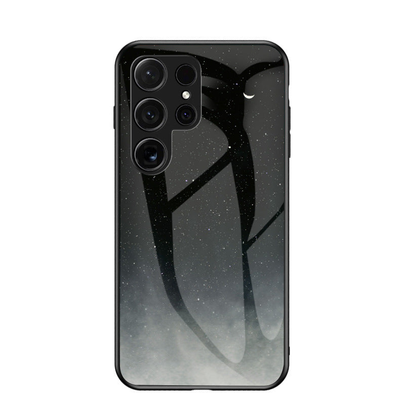 Starry sky painted glass soft edge case for Samsung