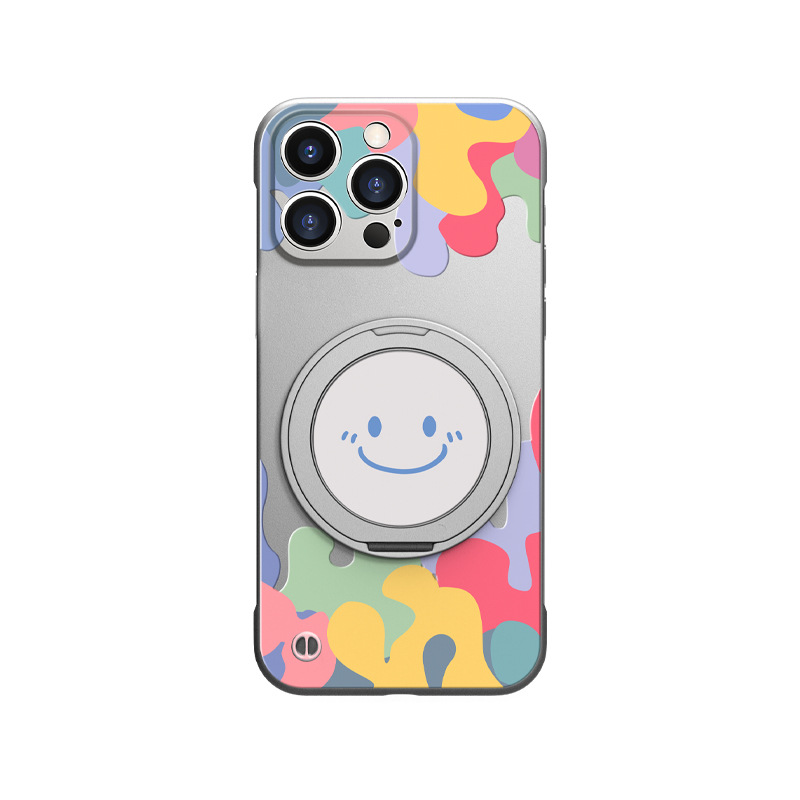 Ultra-thin borderless magnetic bracket case for iPhone