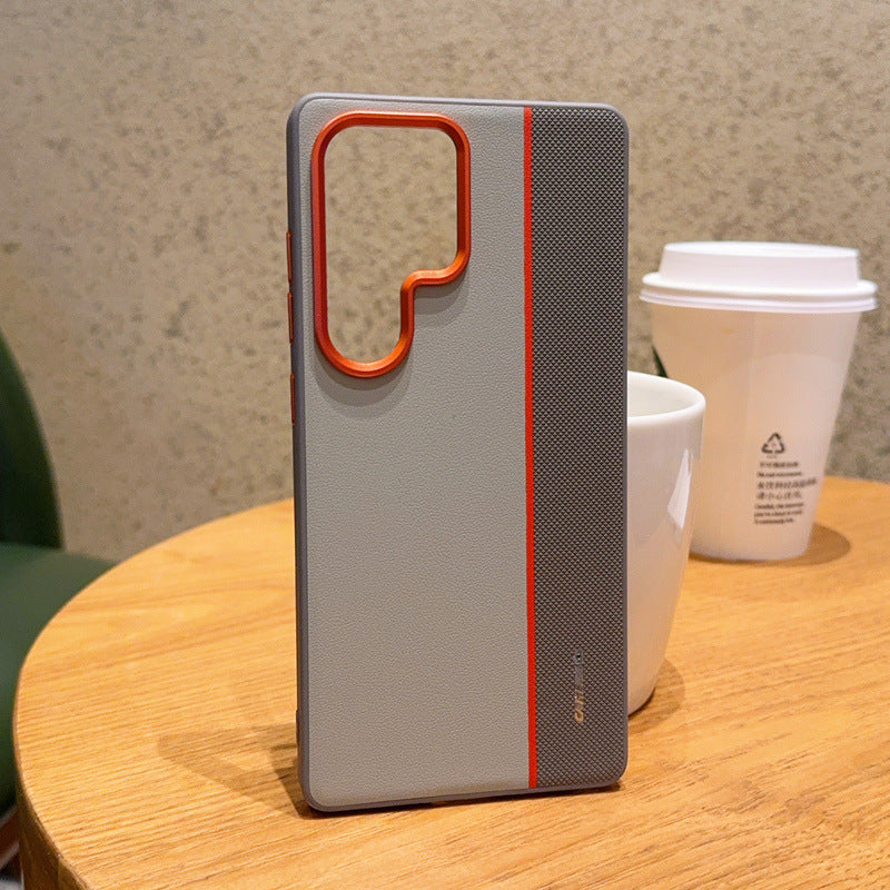 Two-tone hard leather case For Samsung